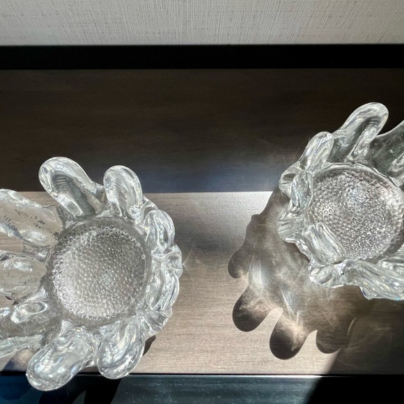 Pair of beautiful vintage Scandinavian crystal candle holders - Picture 4 of 4